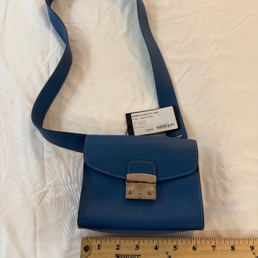 Blue Furla Mini Metropolis Crossbody Bag